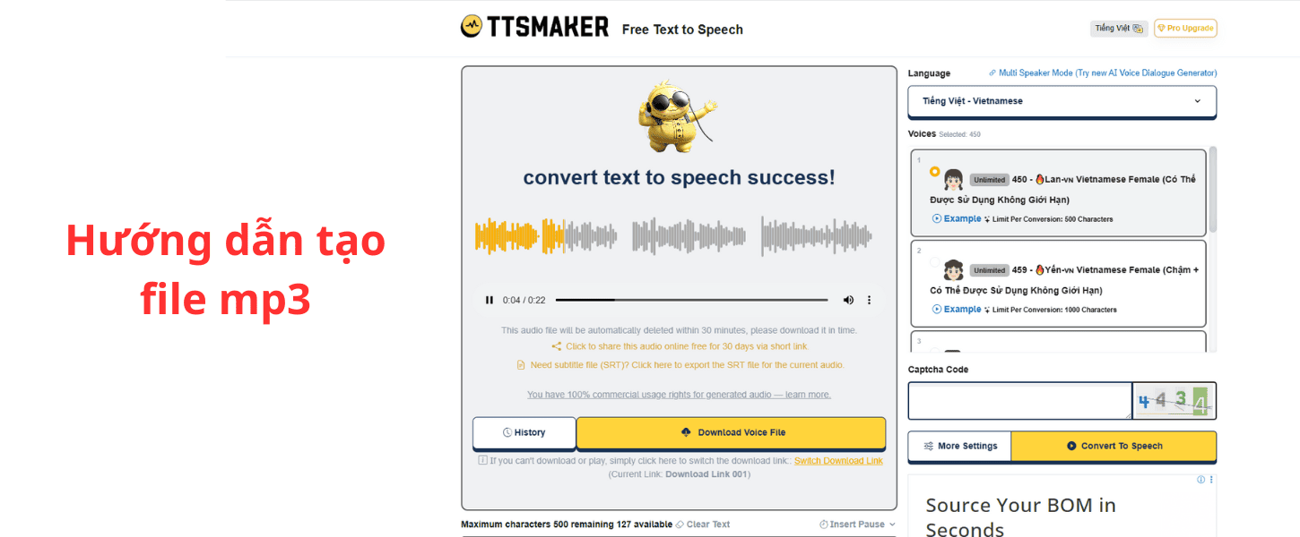 Hướng dẫn tạo file giọng nói Mp3 cho hệ thống sơ tán tòa nhà bằng TTSMAKER