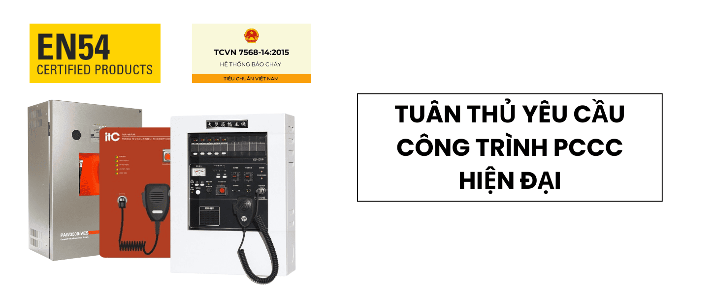 Tủ báo cháy kết hợp âm thanh thông báo dễ dàng thích hợp theo yêu cầu của TCVN 7568‑14:2025 Tủ báo cháy kết hợp âm thanh thông báo dễ dàng thích hợp theo yêu cầu của TCVN 7568‑14:2025